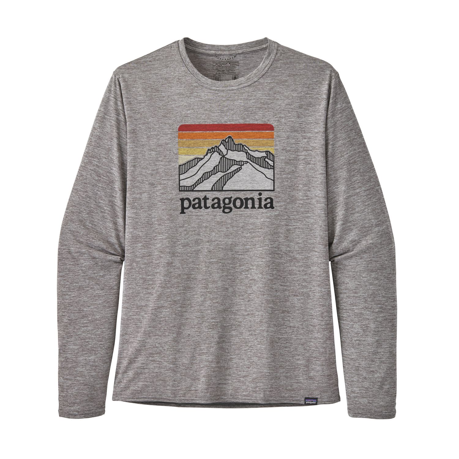M's L/S Cap Cool Daily Graphic Shirt (Line Logo Ridge: Feather Grey)