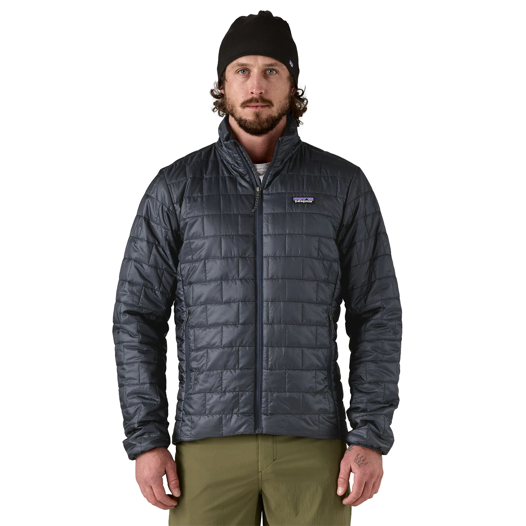 Pufferjacke, gestepptes Oberteil, Reißverschluss, Langarm, Mäntel für Herren