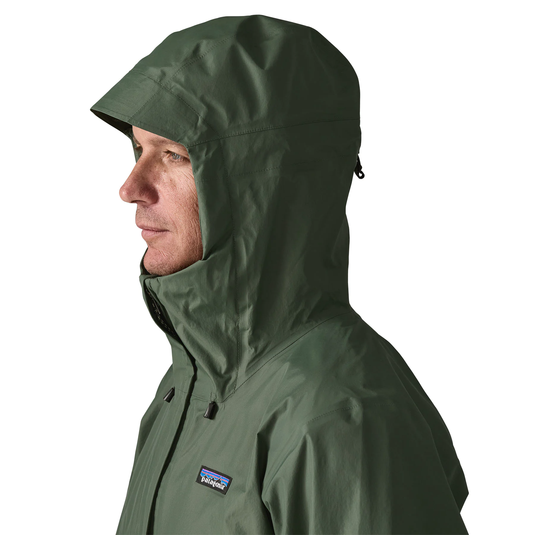 Regenjacke, Kapuze, Dunkelgrün, Wasserdicht, Outdoorjacke