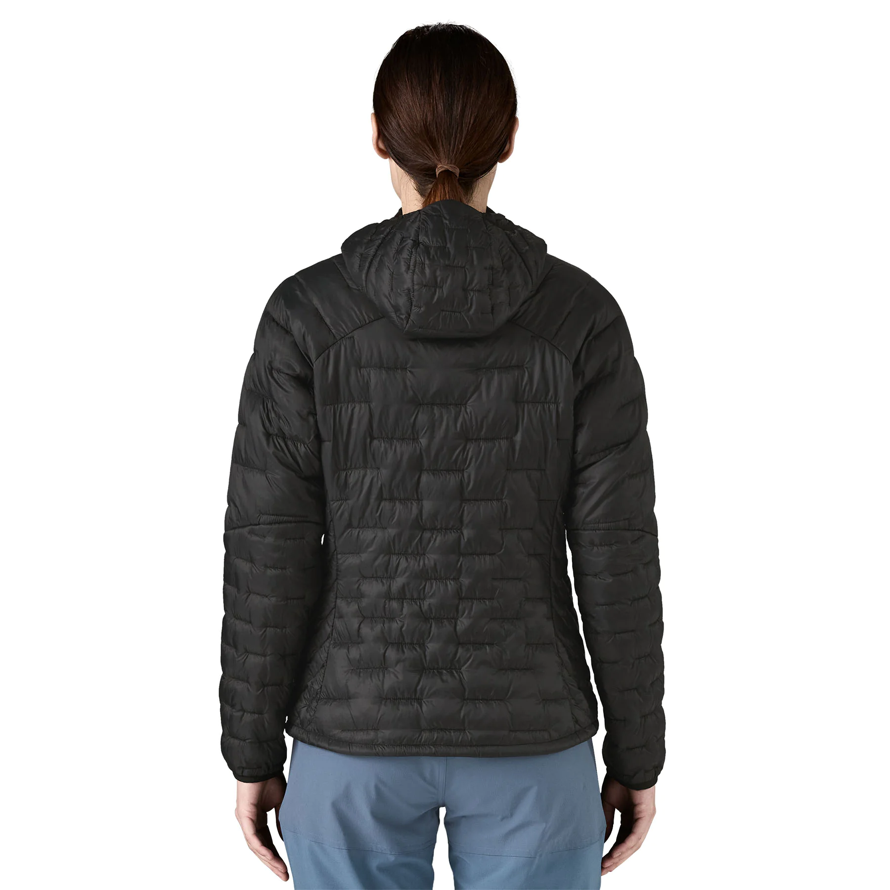Womens Micro Puff Hoody (black)