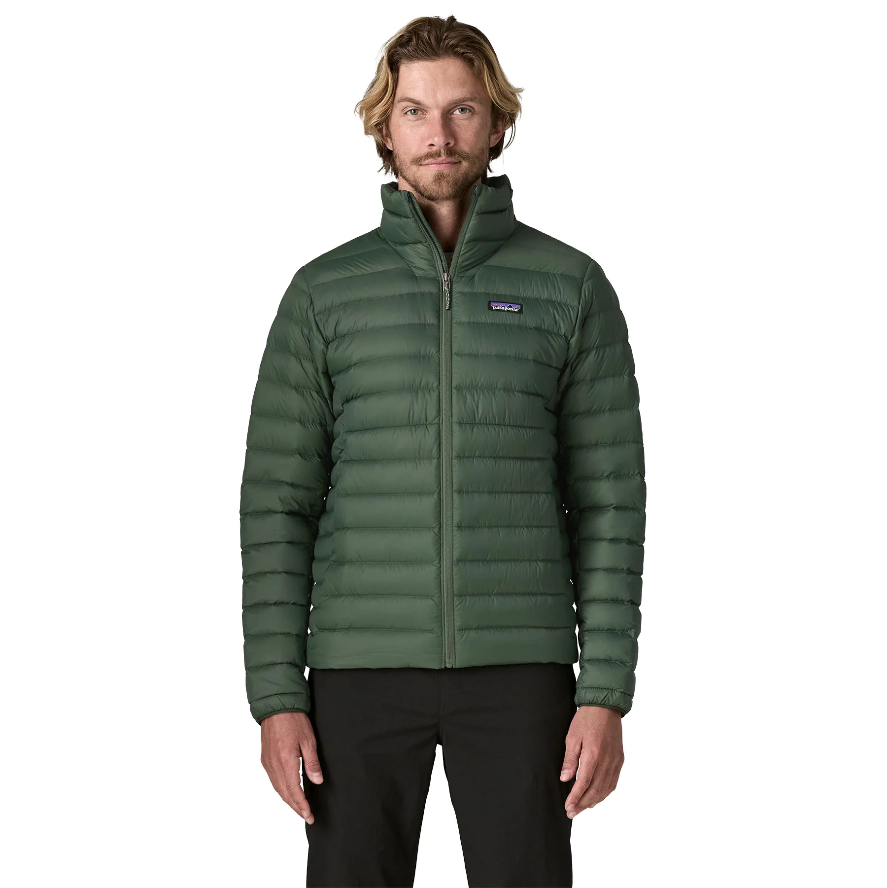 Pufferjacke, Grün, Reißverschluss, Kassettierte Steppung, Leichtgewichtig