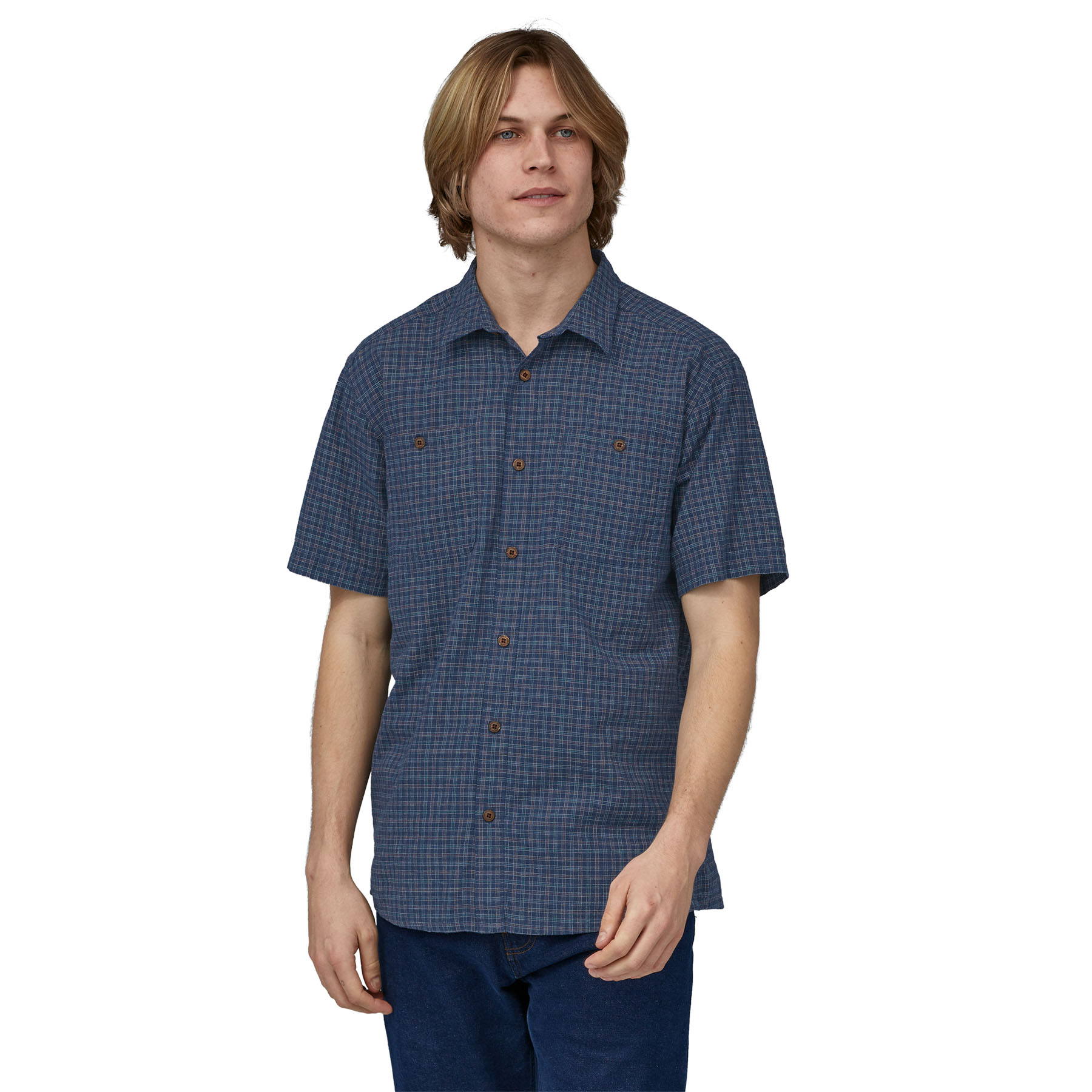 Men's Back Step Shirt (stone blue)