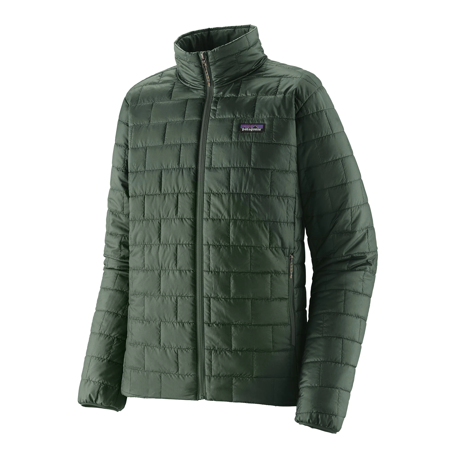 Pufferjacke, Steppjacke, Dunkelgrün, Reißverschlussjacke, Kälteisolierung