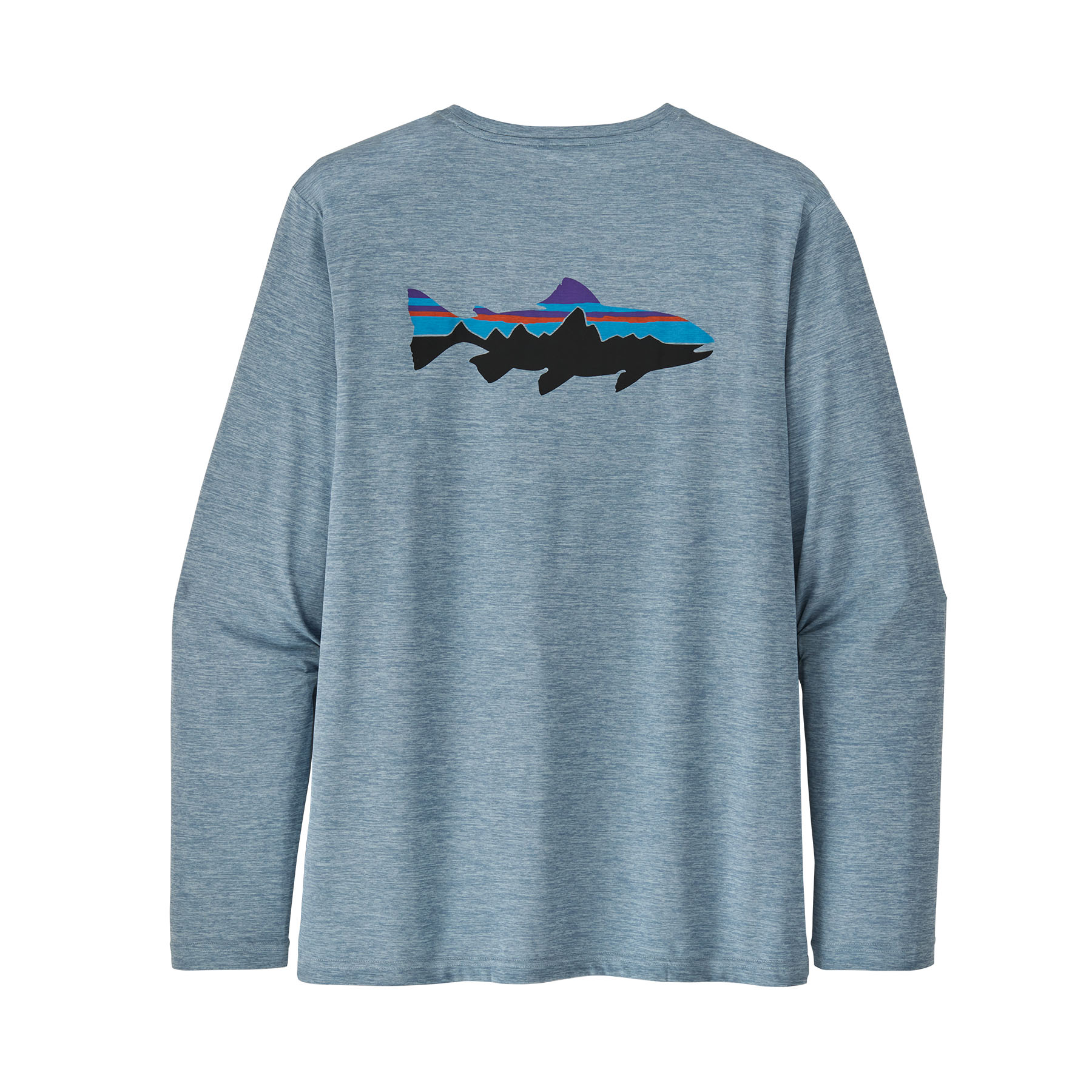 Longsleeve Cap Cool Daily Fish Graphic Shirt (Fitz Roy Trout: Steam Blue)