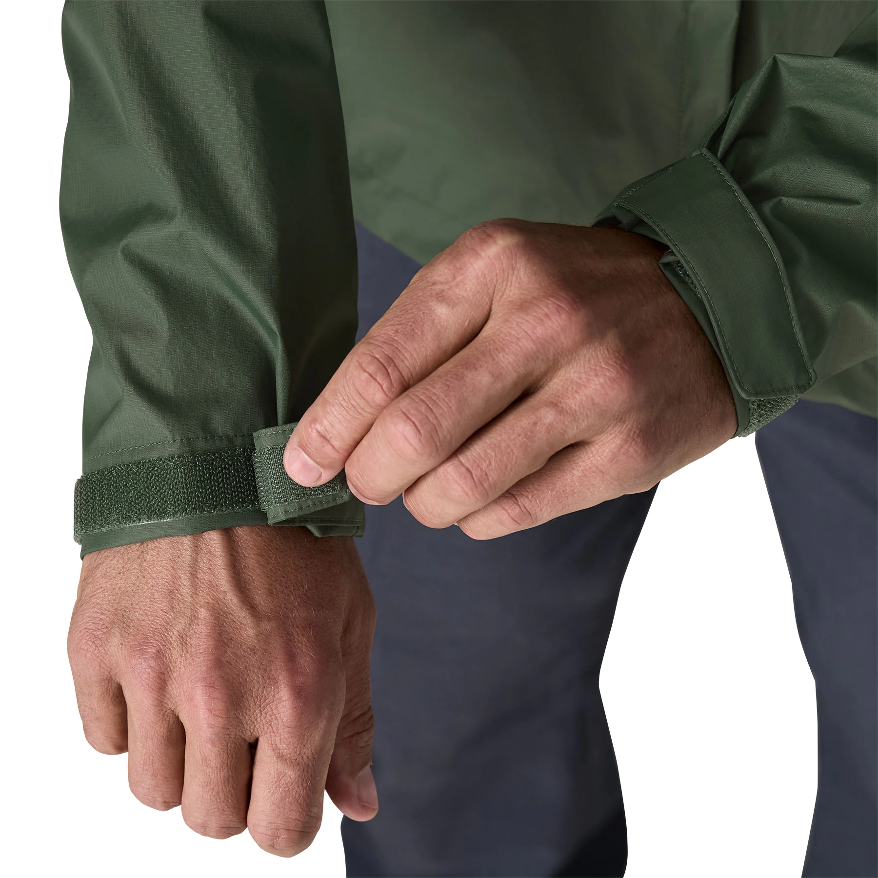 Outdoorjacke, Olivgrün, Klettverschluss, Verstellbare Bündchen