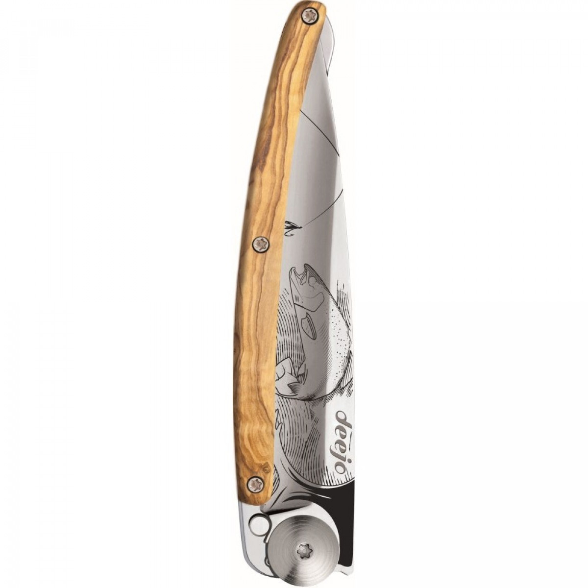 37g Olivenholz, Tattoo "Forelle", Taschenmesser 37g Olivenholz, Tattoo "Forelle", Taschenmesser