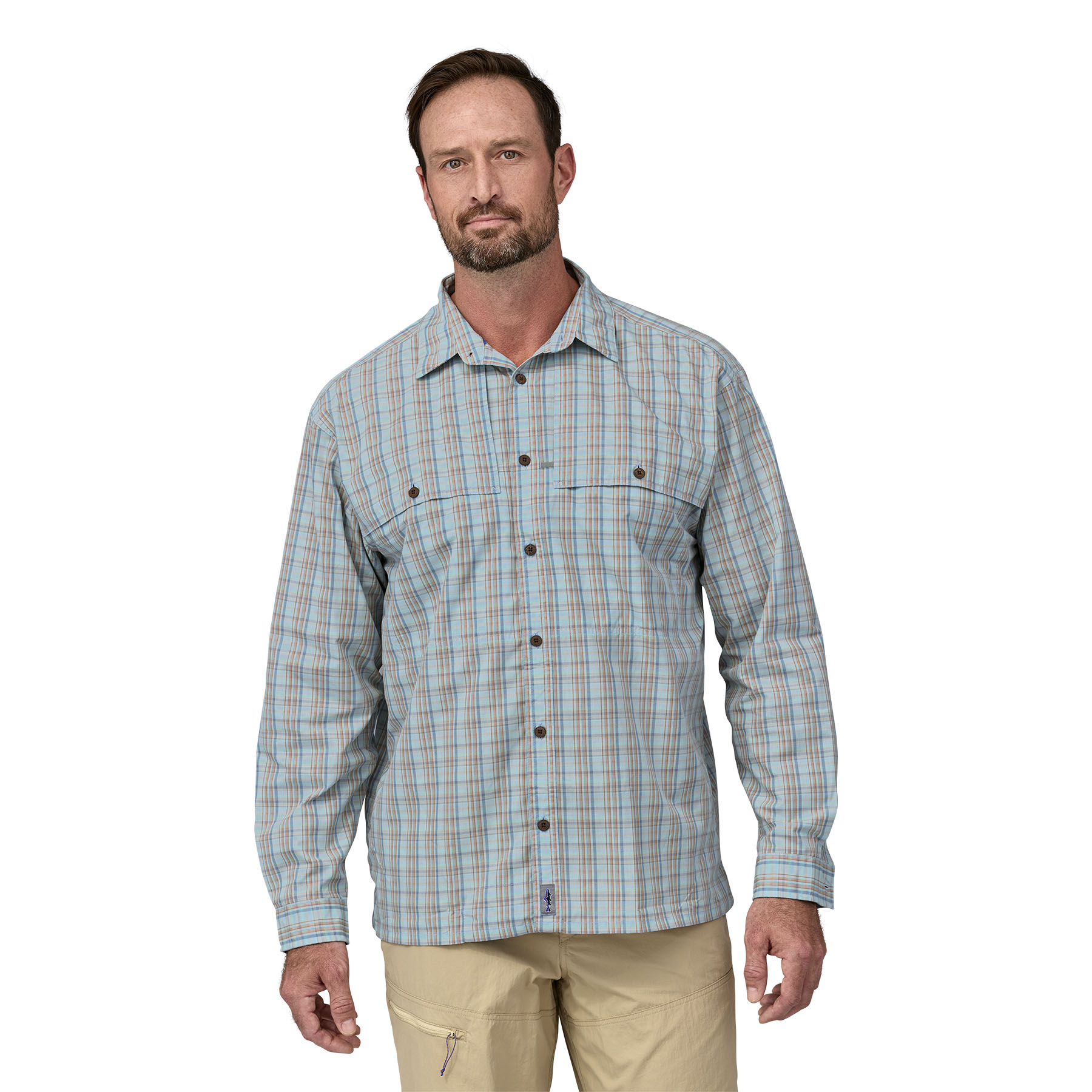 Men's L/S Island Hopper Shirt (Down River: Steam Blue)