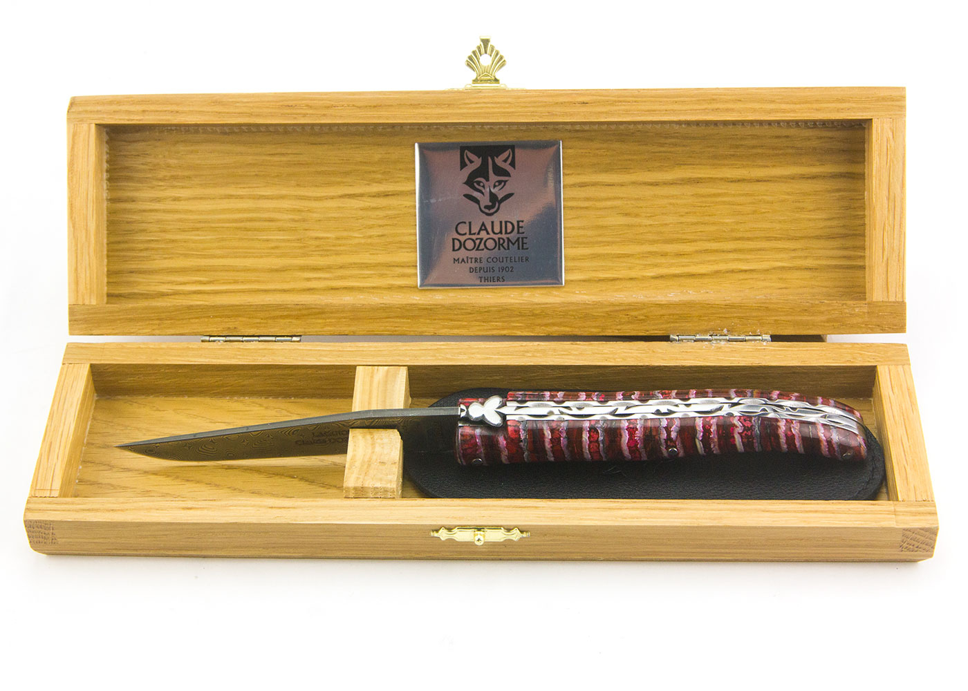 Laguiole Mammoth damask blade (red)