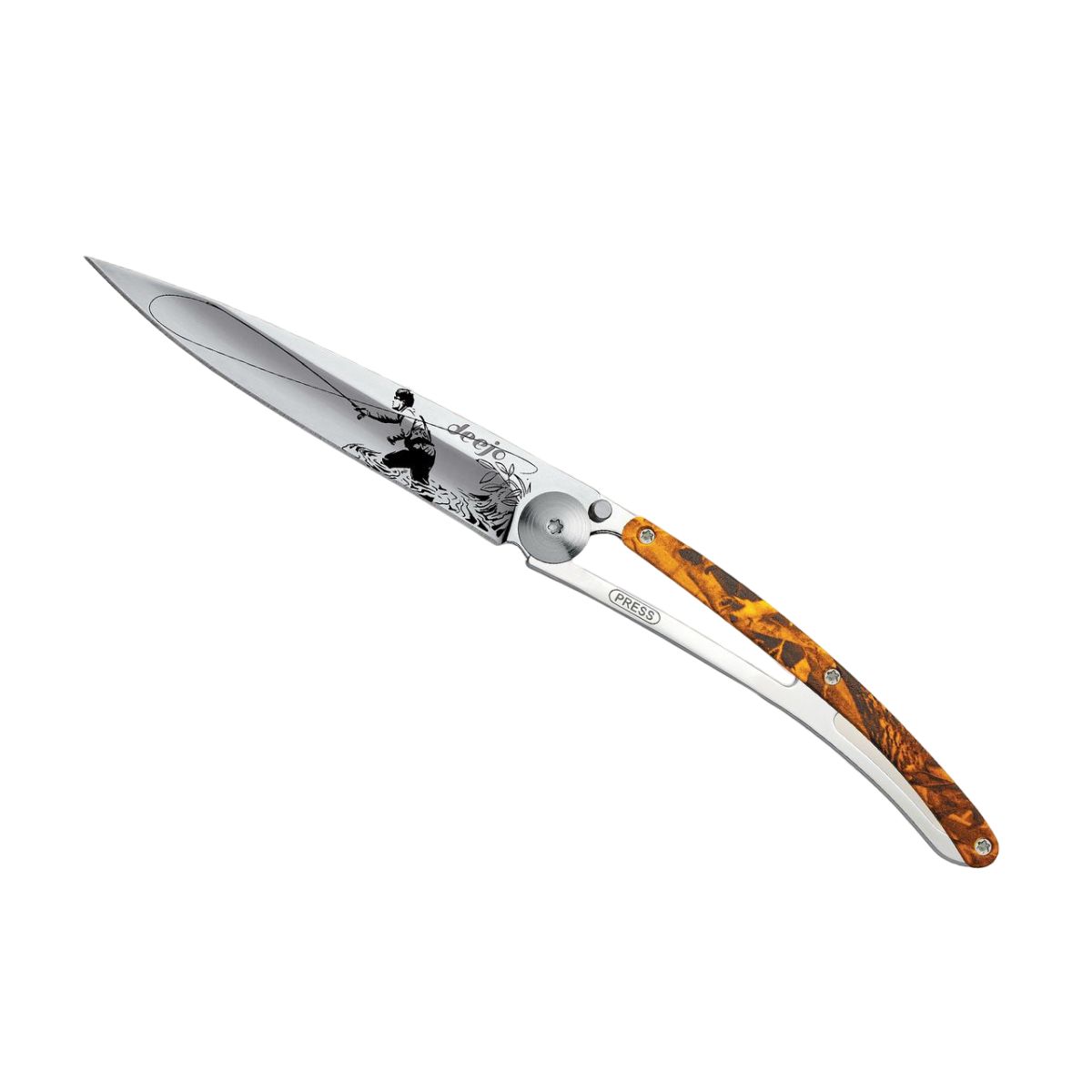 37g Camo Orange, Tattoo "Fly Fishing", Pocket Knife